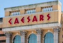 Caesars sign as the company extends talks with Tilman Fertitta.