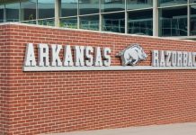 University of Arkansas sign as Catalist Sports enters the state, along with Nebraska.
