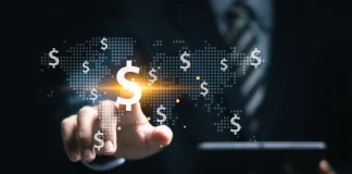 A man touches a dollar sign connected to others, illustrating Fyntek's analysis.