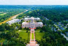Aerial view of theKentucky State Capitol in Frankfort