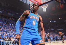 An Oklahoma City Thunder player as the team supports a sports betting bill.