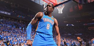An Oklahoma City Thunder player as the team supports a sports betting bill.