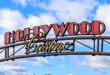 A sign for one of PENN Entertainment's Hollywood Casino locations