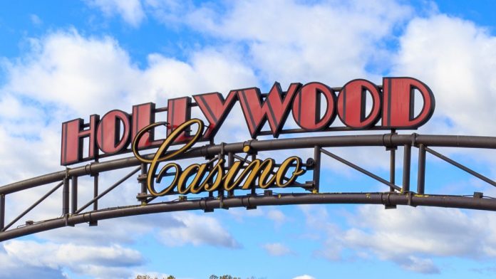 A sign for one of PENN Entertainment's Hollywood Casino locations