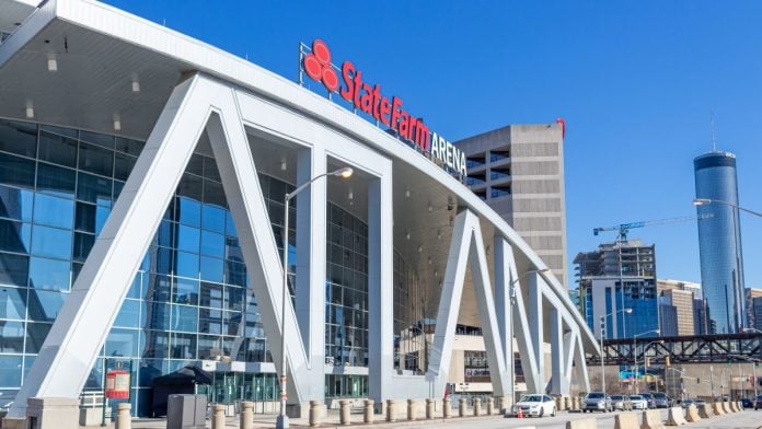 PrizePicks-is-now-an-official-daily-fantasy-sports-partner-of-the-NBA State Farm Arena, home of the Atlanta Hawks NBA team