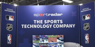 A Sportradar booth at an SBC event