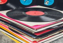 A stack of vinyl records