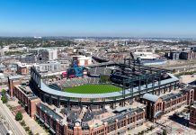 Denver, Colorado, with the Coors Field ballpark in the foreground