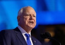 Minnesota Gov. Tim Walz, who will consider a bill to ban prediction markets.
