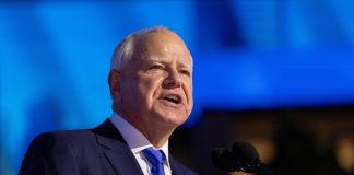 Minnesota Gov. Tim Walz, who will consider a bill to ban prediction markets.