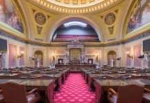 The interior of the Minnesota Senate chamber