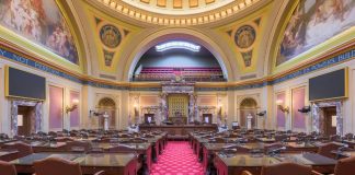The interior of the Minnesota Senate chamber
