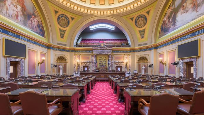 The interior of the Minnesota Senate chamber
