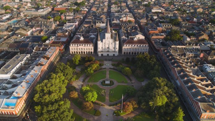 Aerial View Shot of New Orleans , Louisiana, USA Louisiana
