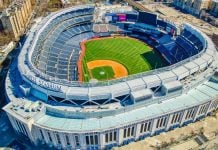 Aerial view of Yankee Stadium in New York