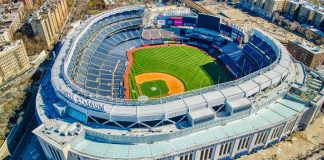 Aerial view of Yankee Stadium in New York
