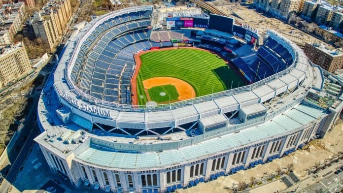 Aerial view of Yankee Stadium in New York