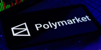 Polymarket logo as the company dissolves its waitlist for U.S. consumers.
