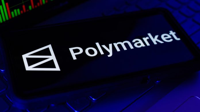 Polymarket-No-Waitlist Polymarket logo as the company dissolves its waitlist for U.S. consumers.