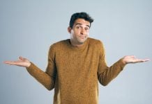 A man shrugging