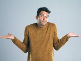 A man shrugging