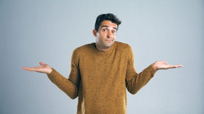 A man shrugging