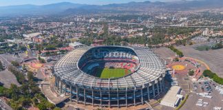 Polymarket teams up with Genius Sports on Liga MX partnership Aerial view of Estadio Azteca in Mexico City
