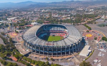 Polymarket teams up with Genius Sports on Liga MX partnership Aerial view of Estadio Azteca in Mexico City