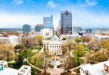 A wide-angle shot of Raleigh, North Carolina
