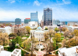 Report: North Carolina legislators agree to raise sports betting tax rate A wide-angle shot of Raleigh, North Carolina