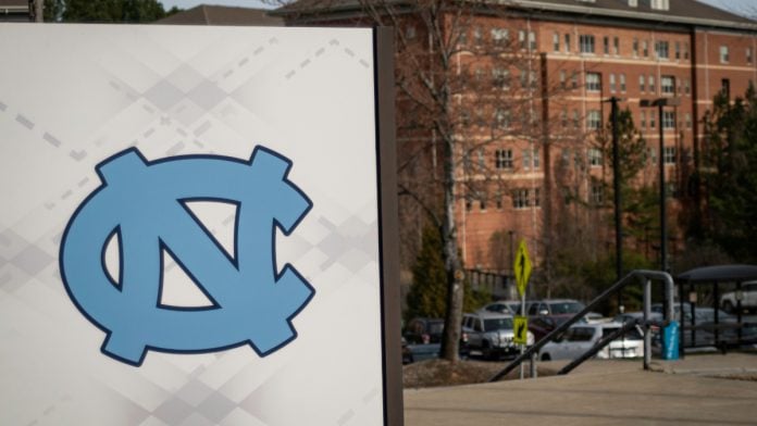 UNC logo as NC State and the school are included in a budget proposal for sports betting tax revenue.