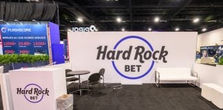 A Hard Rock Bet booth at SBC Summit Americas