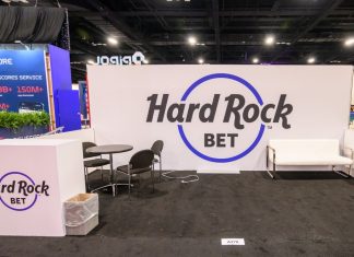 A Hard Rock Bet booth at SBC Summit Americas