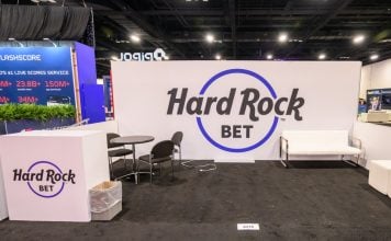 A Hard Rock Bet booth at SBC Summit Americas