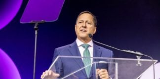 The American Gaming Association (AGA) President Bill Miller speaks as the association joins legal proceedings involving the CFTC.