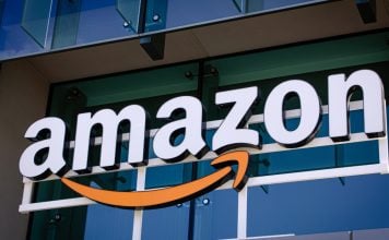 Amazon logo as the company agrees to settlement concerning social casinos.
