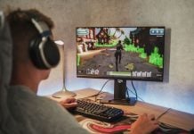 A person playing a video game