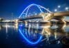 Minnesota bridge by night