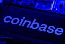 Coinbase logo as the company receives an unfavorable court ruling in Michigan.