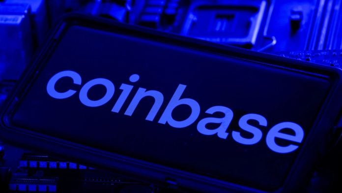 Coinbase-Michigan-Denied-Injunction Coinbase logo as the company receives an unfavorable court ruling in Michigan.