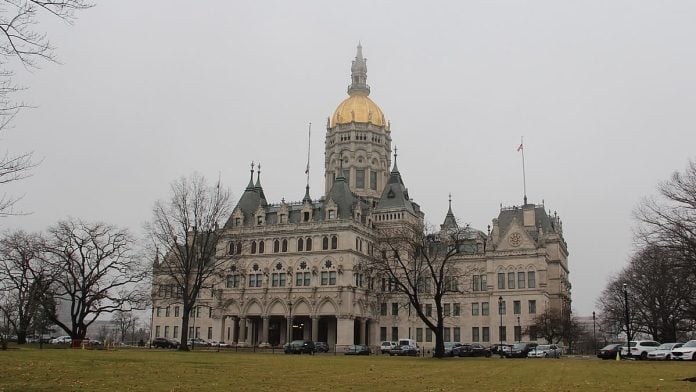Connecticut State Capitol, seat of government that is suing Kalshi for illegal sports betting