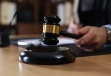 A judge banging a gavel