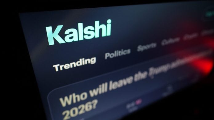 Kalshi website Kalshi website on black background
