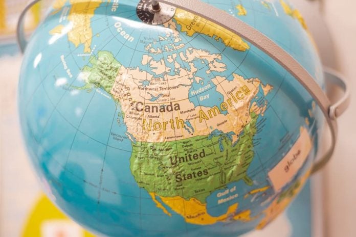 map of North America