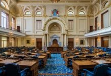 The New Jersey State Assembly chamber