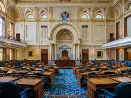 The New Jersey State Assembly chamber