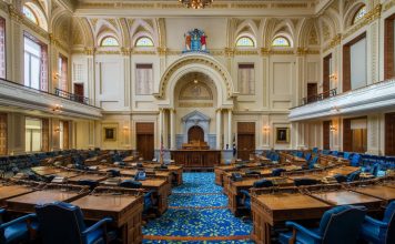 The New Jersey State Assembly chamber