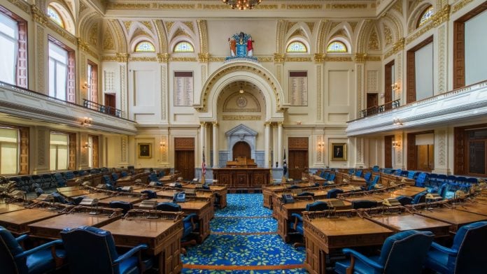 Why-Bryce-Harper-is-at-the-heart-of-new-NJ-gambling-advertising-legislation The New Jersey State Assembly chamber