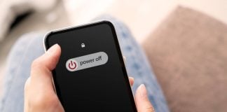 Someone sliding 'power off' on their phone