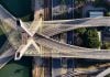 Sao Paulo Brazil bridge drone view